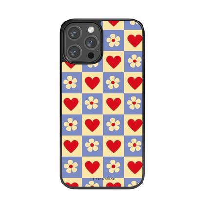 Flower and heart Glass Phone Case