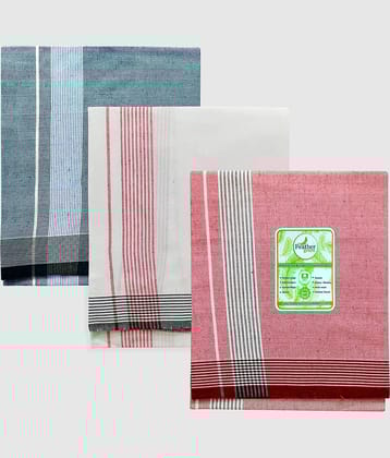 Feather Green - Multicolor Cotton Men's Lungi ( Pack of 3 )