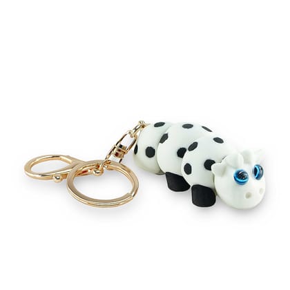 Farm Buddies 3D Printed Keychains – Articulated Animal Toys, Pocket-Friendly Keyrings, Stress Relief Desk Toys for Kids & Adults, Collectible Accessories (Nandu – The Cow, Medium)