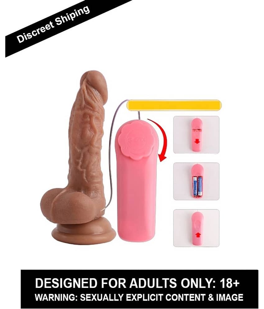 360 DEGREE ROTION 5.5 INCH CHOCOLATE SUCTION VIBRATING DILDO FOR WOMEN