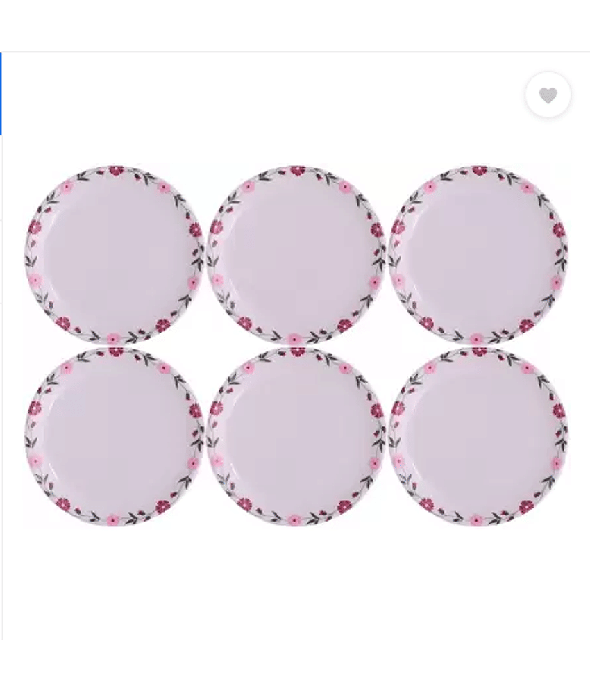 Carnival 6 Pcs Melamine White Half Plate