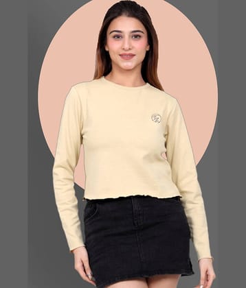 BELLAFINO Women's Cotton Blend Regular Top ( Beige )