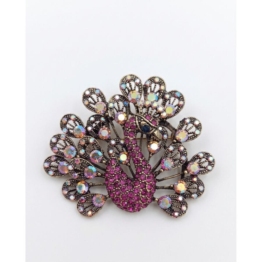 Brooch Pink Peacock