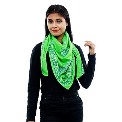 Eri Silk Printed Scarf Yellow