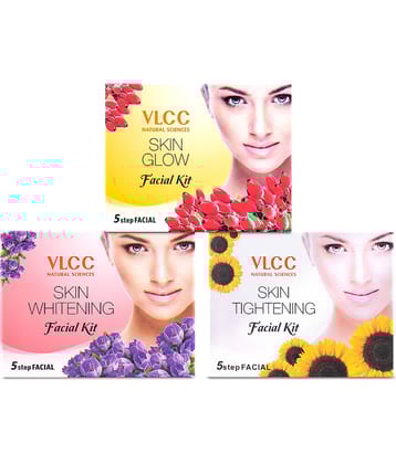 Vlcc Skin Whitening & Skin Tighening & Skinglow Mini Facial Kit ,25G(Pack Of 3)