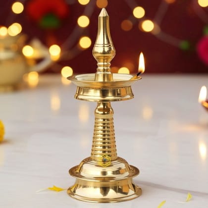 Brass Table Decor Round Kerala Fancy Deepak (FMAS716 D)
