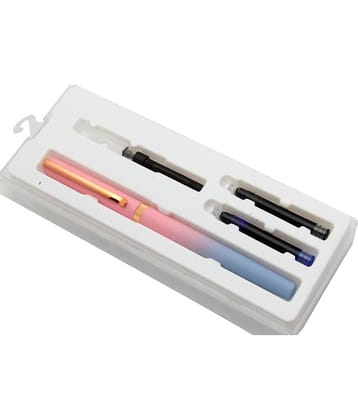 Srpc Luoshi 3850 Matte Pink Metal Body Fountain Pen With Rose Gold Trims & Hooded Fine Nib