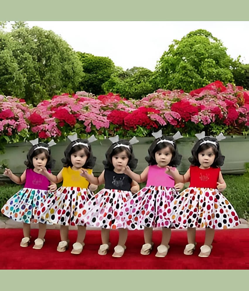kaseera Acrylic Gown For Baby Girls ( Pack of 5 , Multicolor )