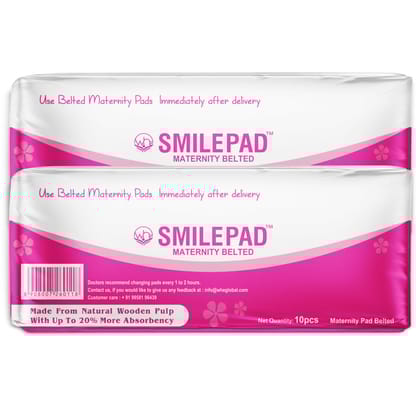Smilepad Belted Maternity Pads After Delivery for Women | Pack of 20 Postpartum Pads for Heavy Flow