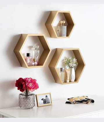 TFS Floating Shelves Gold MDF - Pack of 1