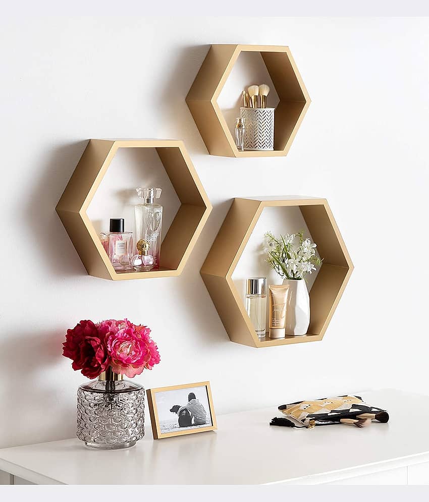 TFS Floating Shelves Gold MDF - Pack of 1