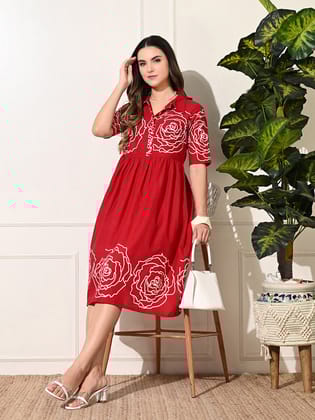 Red Wine Dress-S / Red