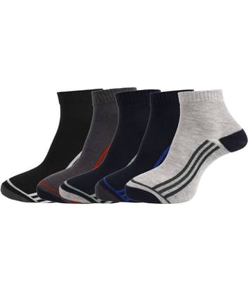 Dollar - Cotton Men's Striped Multicolor Ankle Length Socks ( Pack of 5 )