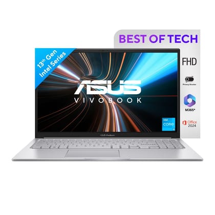 ASUS Vivobook 15, 15.6" FHD (1920 x 1080), Intel Core i3-1315U, (16GB RAM/512GB SSD/Intel UHD/Win 11/M365 Basic (1Year)*/Backlit Keyboard/Office Home 2024/Cool Silver/1.70 kg), X1504VA-NJ2324WS