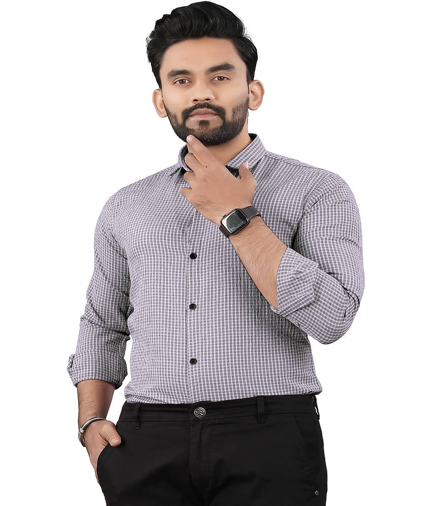 JEEVAAN - THE PERFECT FASHION Cotton Blend Regular Fit Checks Full Sleeves Men's Casual Shirt - White ( Pack of 1 )