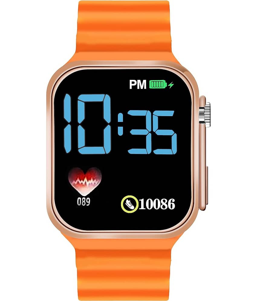 Svats Orange Silicon Digital Men's Watch