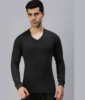 LUX PARKER Pack of 1 Cotton Thermal Tops For Men's ( Black )