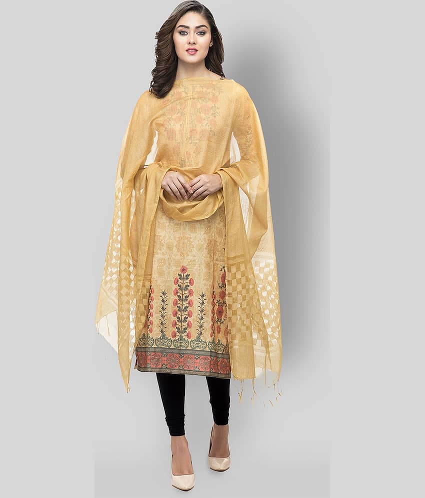 A R Silk Gold Jute Cut work Dupatta