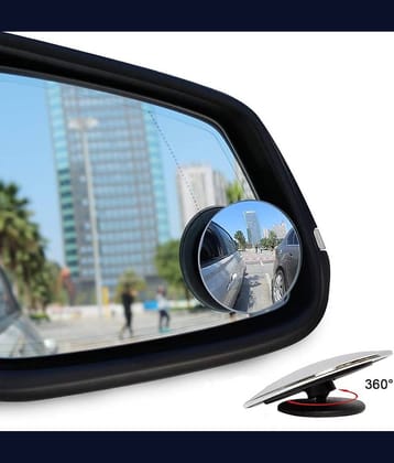 HD Glass Frameless Round Convex Rear View Blind Spot Mirror Cars/Trucks/Vans (2") -Pack of 2