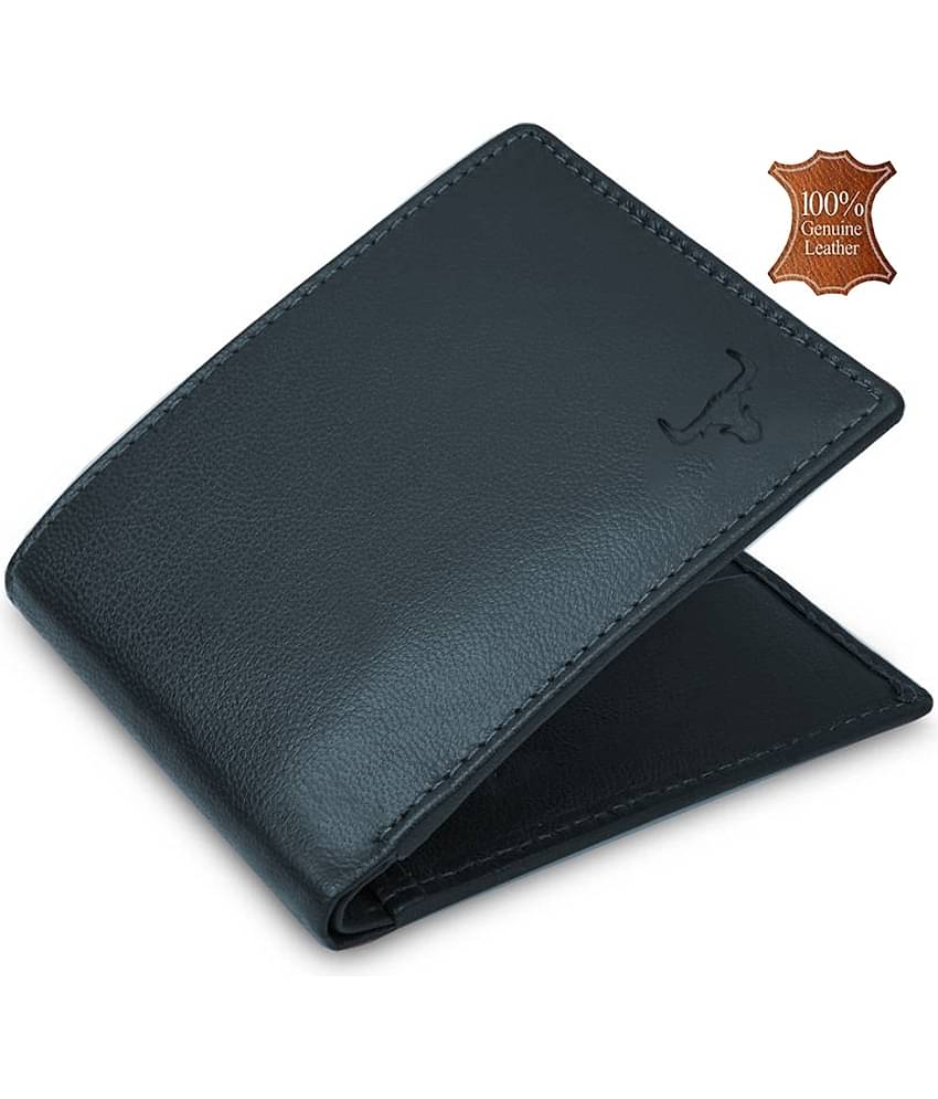 WILDNAPA 100% Leather Solid Men's Regular Wallet With 8 Slots For Card ( Blue , Pack of 1 )