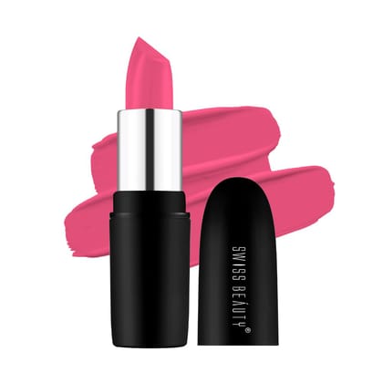 Swiss Beauty Pure Matte Creamy Lipstick | Non-drying, Highly pigmented Lipstick | Shade- Pixie Pink, 3.8gm| Swiss Beauty Pure Matte Creamy Lipstick | Non-drying, Highly pigmented Lipstick | Shade- Pixie Pink, 3.8gm| - Pixie Pink / 1 count (Pack of 1)
