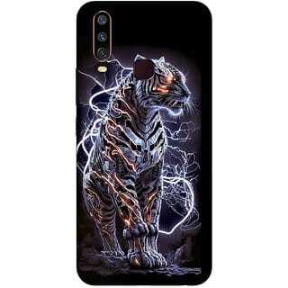 Yug Emporium Sticker For Vivo U10 Mobile Skin (3D Black Lion Theme Skin) (Mobile Back Cover, Black)
