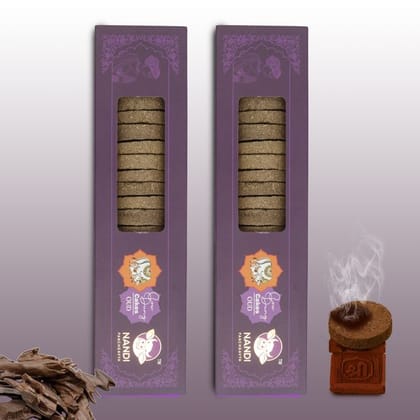Nandi Air Purifier 100 Percent Desi Cow Dung Cake (42 Pcs) Plus 1 Tulsi Stand Oud Fragrance