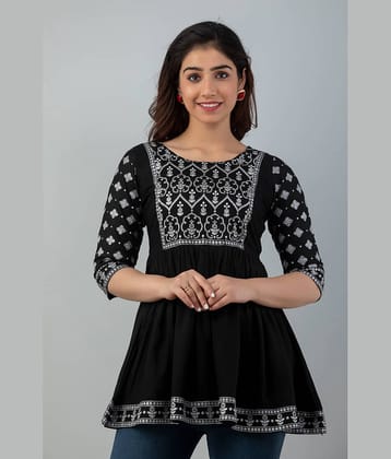 FABRR Women's Rayon Tunic ( Black )