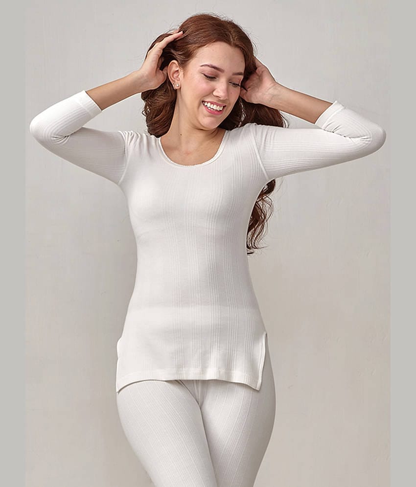 Lux Inferno Cotton Blend Thermal Tops - White Pack of 1