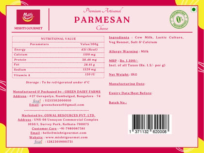 Parmesan Cheese Block 1KG