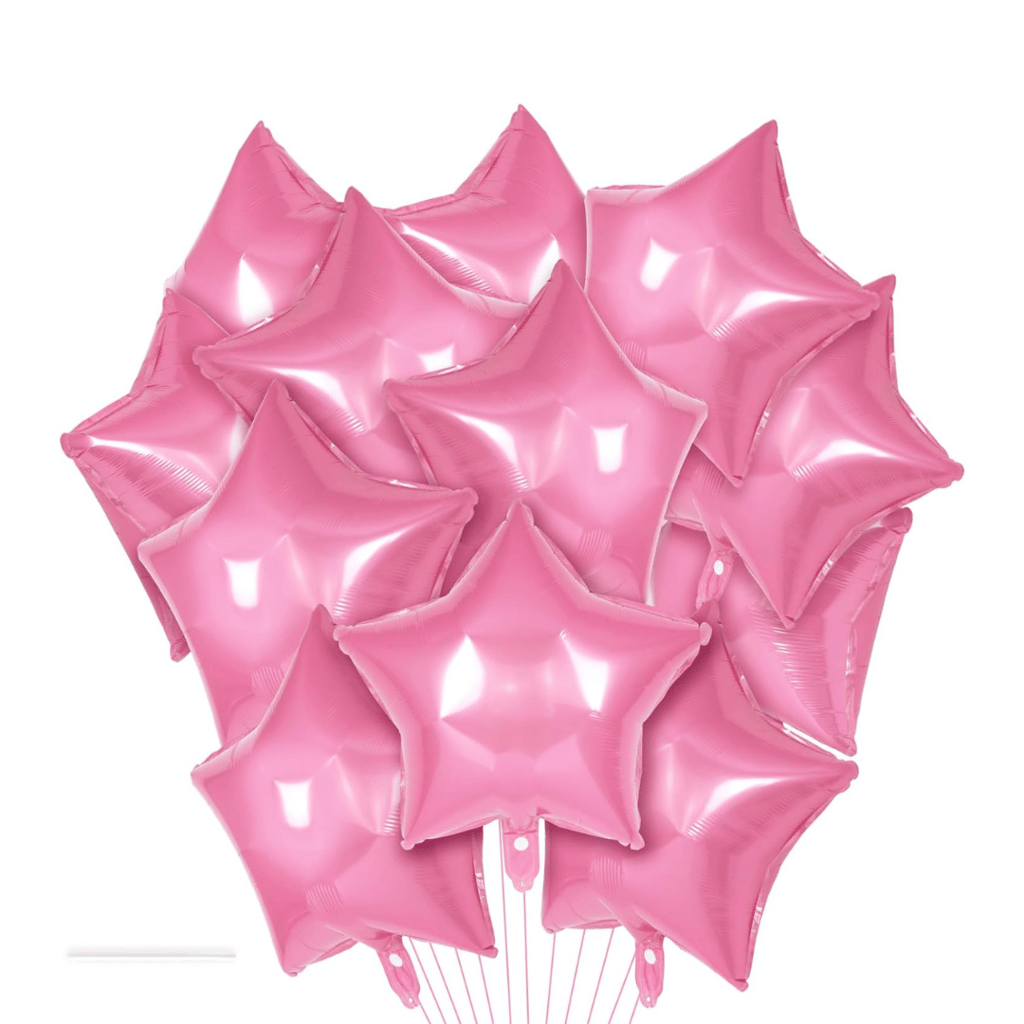 Pink Star Shaped Foil Balloon Combo Pack - Helium Quality - 18 inches - 4PC - Party and Festive Needs | Buy online on ZillyBuy