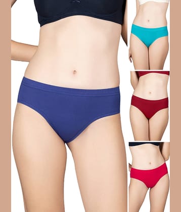 Lux Cozi Pack of 4 Cotton Hipster For Women ( Multi Color )