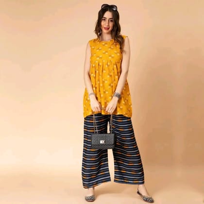 Rayon Printed Flared Kurti Rayon Printed Flared Kurti