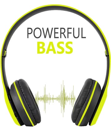 Retailstore Long Backup Over-the-ear Bluetooth Headset with Upto 5h Talktime Deep Bass - Green