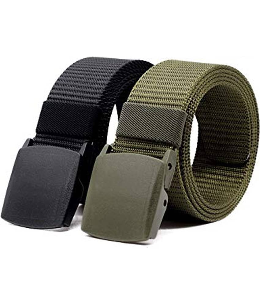 Edifier - Multicolor Nylon Men's Casual Belt ( Pack of 2 )