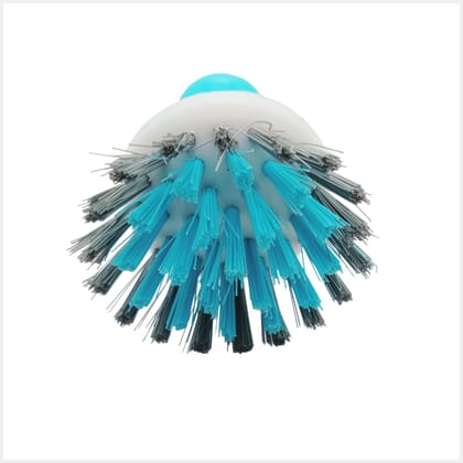 Kitchen Sink Cleaner Brush - Round Shape - Plastic (Blue) - Wash Basin Cleaning Brush - Handheld Scrubber for Bathtubs - Dirt Remover - Drain Hole Block Remover