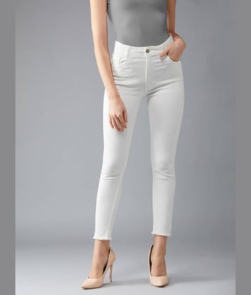 Dolce Crudo Women's Skinny Fit High-Rise Jeans ( White )