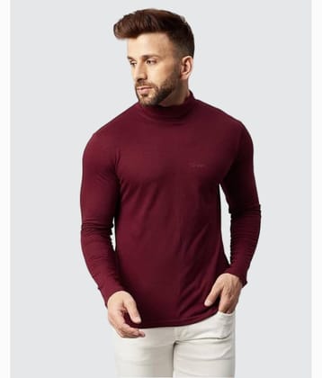 TAB91 Fleece High Neck Men's Sweatshirt - Maroon ( Pack of 1 )