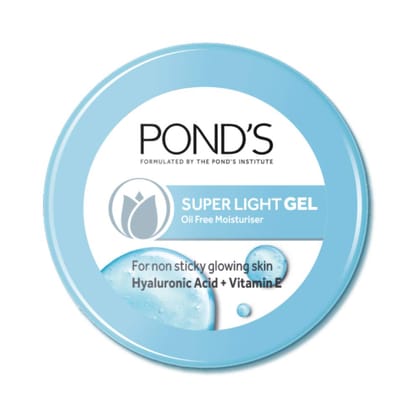 Pond'S Super Light Gel Oil Free Moisturiser With Hyaluronic Acid + Vitamin E, 247 G Pond'S Super Light Gel Oil Free Moisturiser With Hyaluronic Acid + Vitamin E, 247 G - 247 g (Pack of 1)