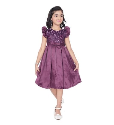 Girl's Satin Printed Sleeve Less Round Neck Dress (Purple, 7-8_Yrs)-PID63831 Girl's Satin Printed Sleeve Less Round Neck Dress (Purple, 7-8_Yrs)-PID63831