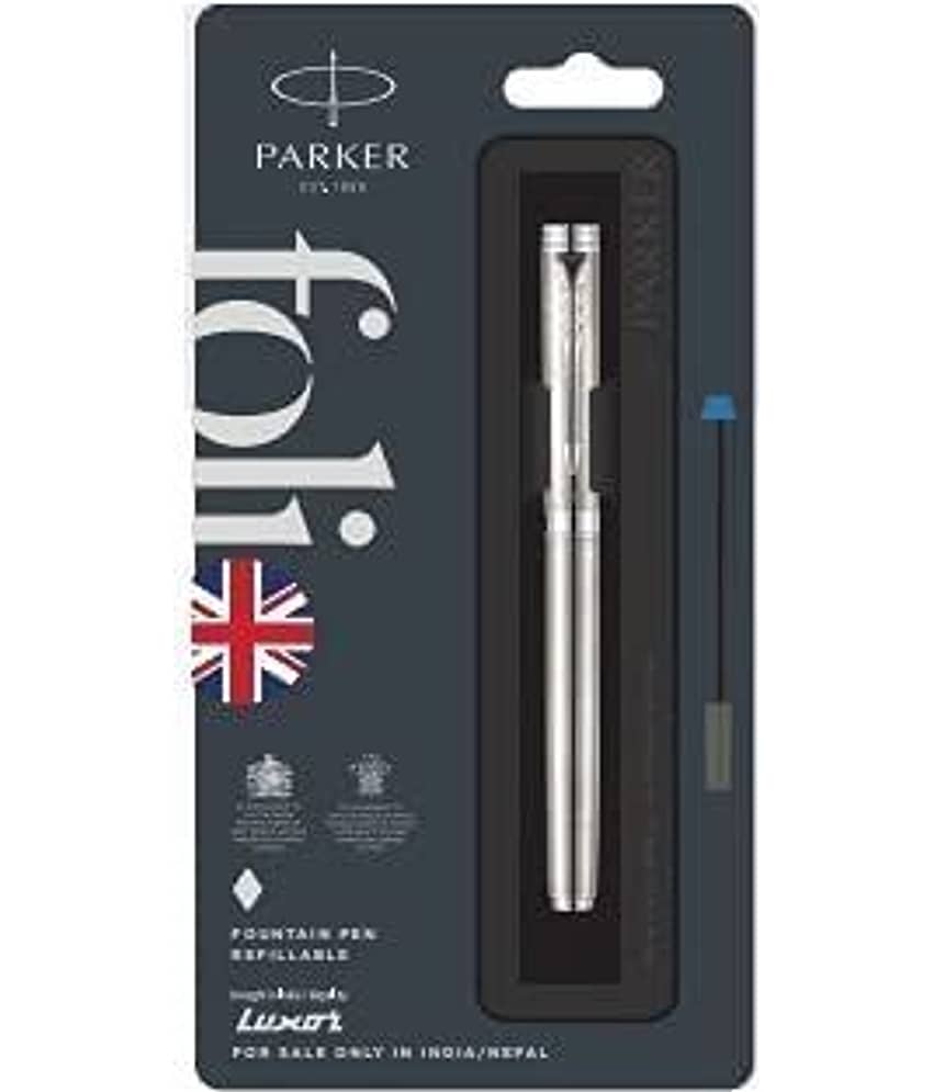 Parker Folio Stainless Steel with Steel Trim Fountain Pen