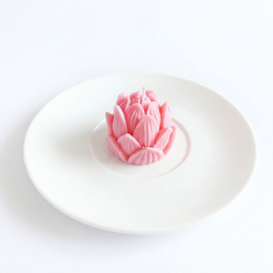 Small Pink Lotus Soy Candle – Japanese Cherry Blossom Fragrance