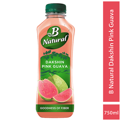 B Natural Dakshin Pink Guava Juice - Goodness Of Fiber, Made From Choicest Guavas, 750 Ml