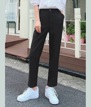 Broadstar Pack of 1 Polyester Straight Women's Casual Pants ( Black )