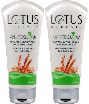 Lotus Herbals Whiteglow Oatmeal & Yogurt Skin Whitening Scrub 100g ( Pack Of 2 )