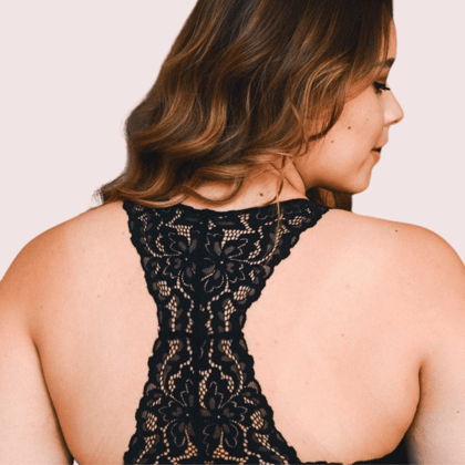 Elegant Lace Racerback Bralette for Plus Size Beauty