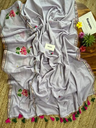Mull cotton embroidery design sareeWithout bpQuality premium