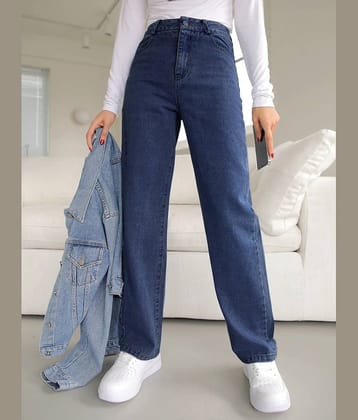 Kashian - Dark Blue Denim Boyfriend Fit Women's Jeans ( Pack of 1 )