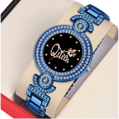 Bolun Black Queen Dial Blue BD Girls and Women Watch