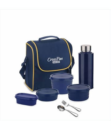 CrossPan Microsafe Tiffin Box Stainless Steel Lunch Box 3 - Container ( Pack of 1 )